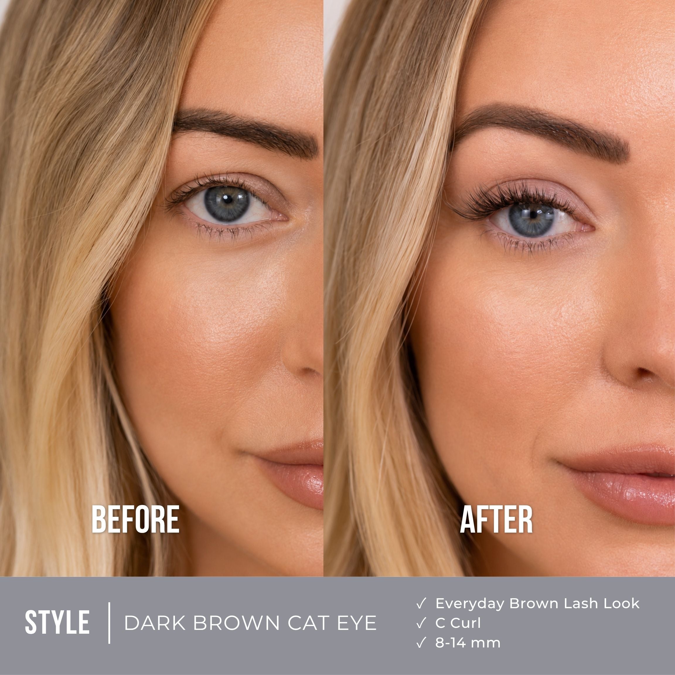 DIY Dark Brown Cat Eye Lash Extensions