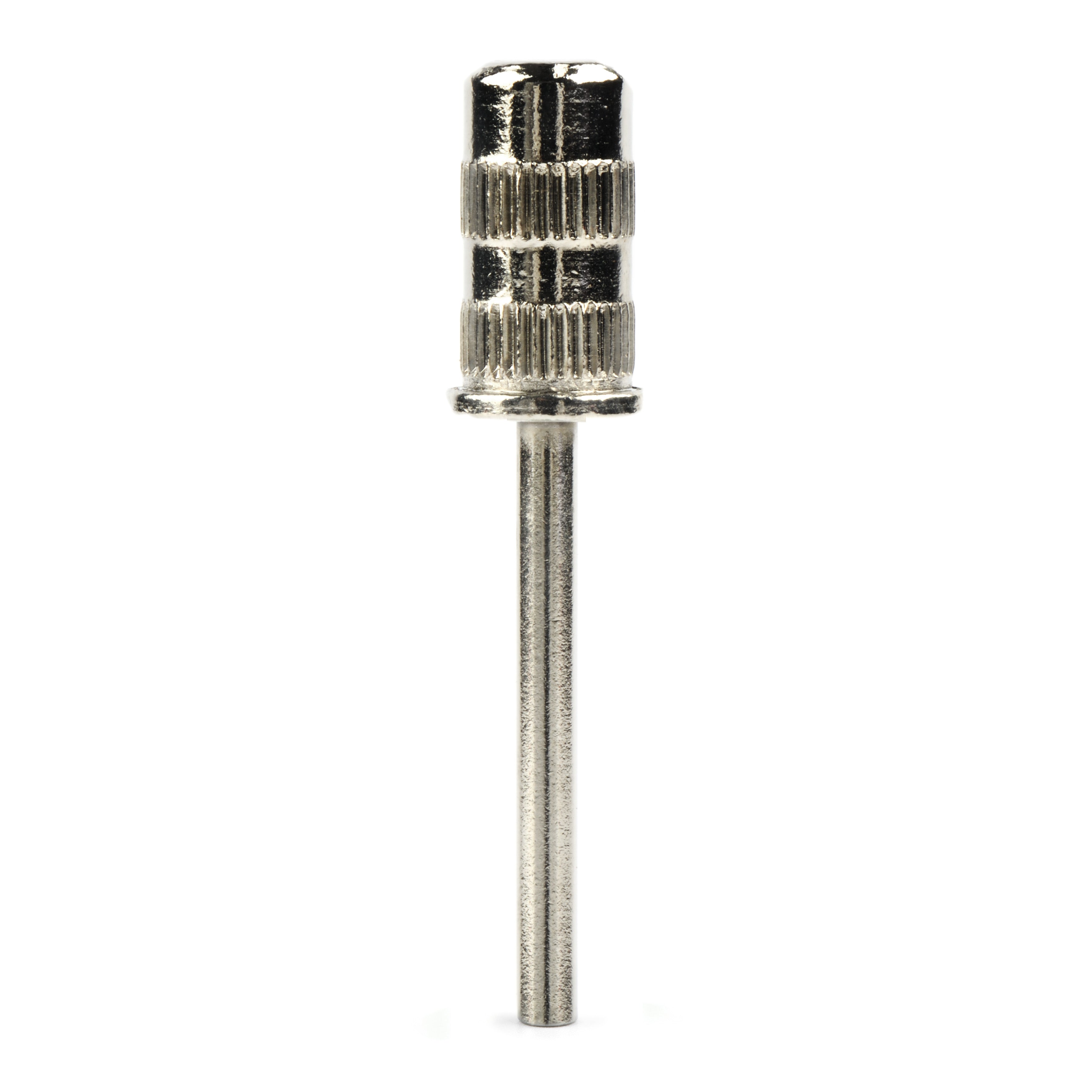Metal drill bit on a white background