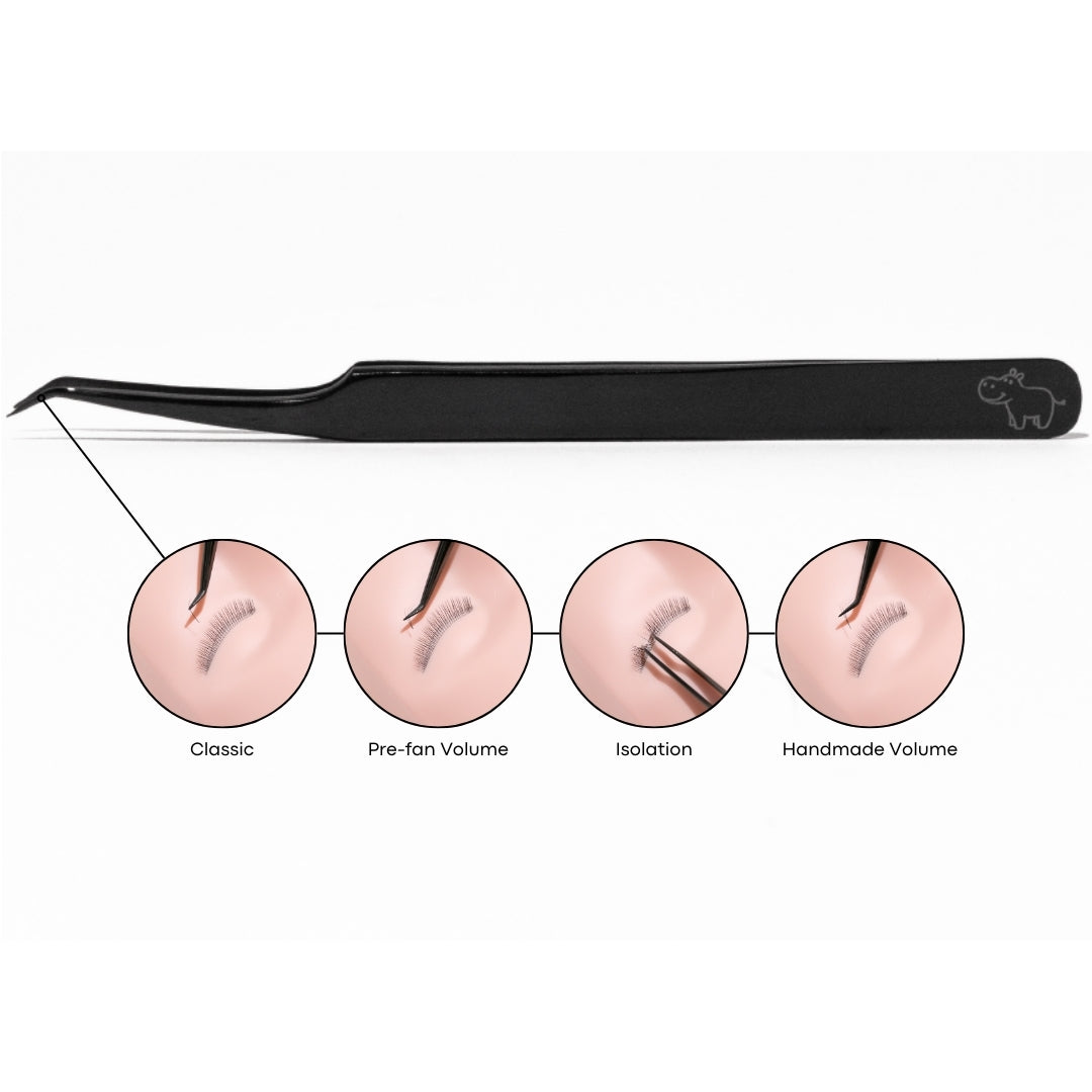 curved lash isolation tweezer