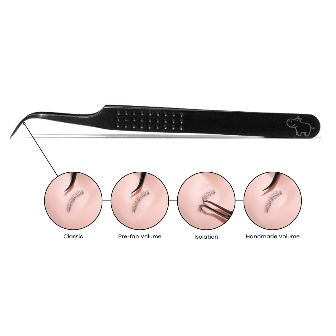 j curve volume lash tweezer