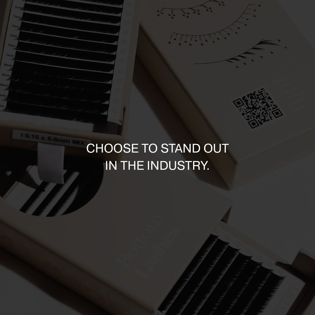Close-up of a product with text 'Choose to stand out in the industry.'