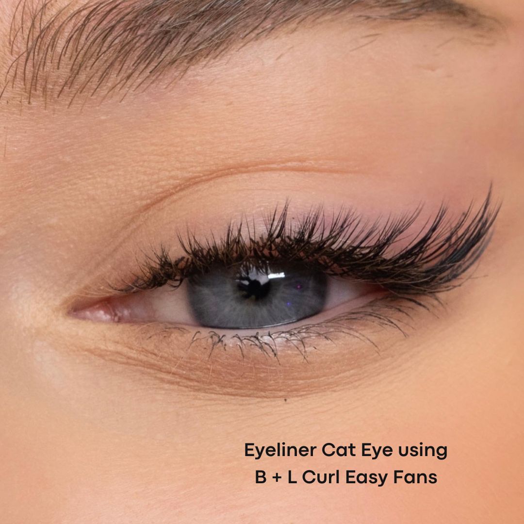 cat eye eyeliner lashes using easy fans
