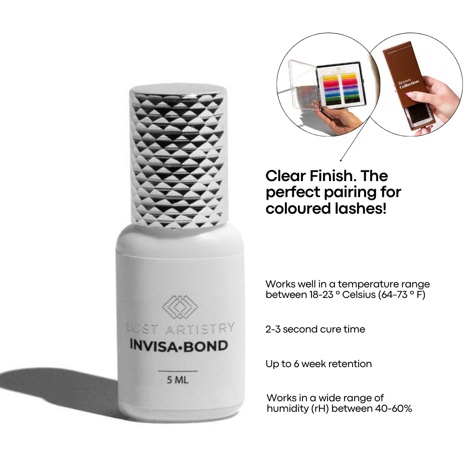 Invisabond Clear Lash Glue is great for colored lashes