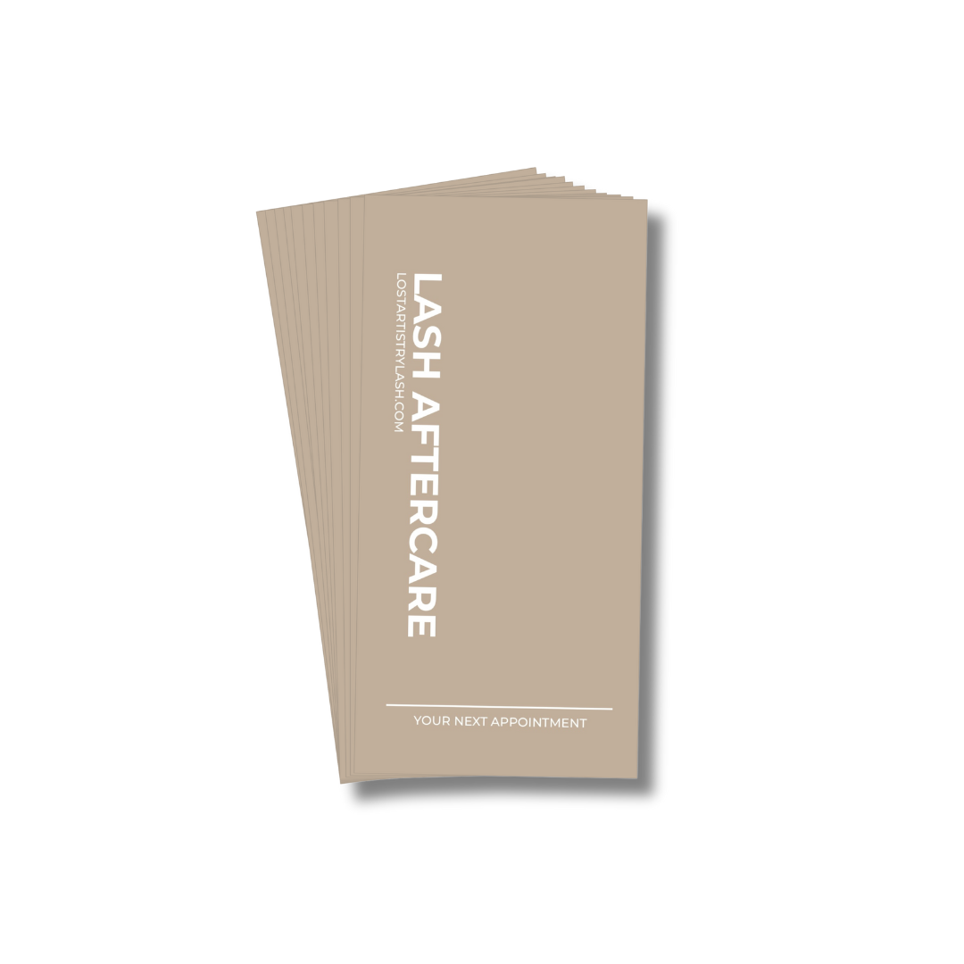 Eyelash Extension Aftercare Cards