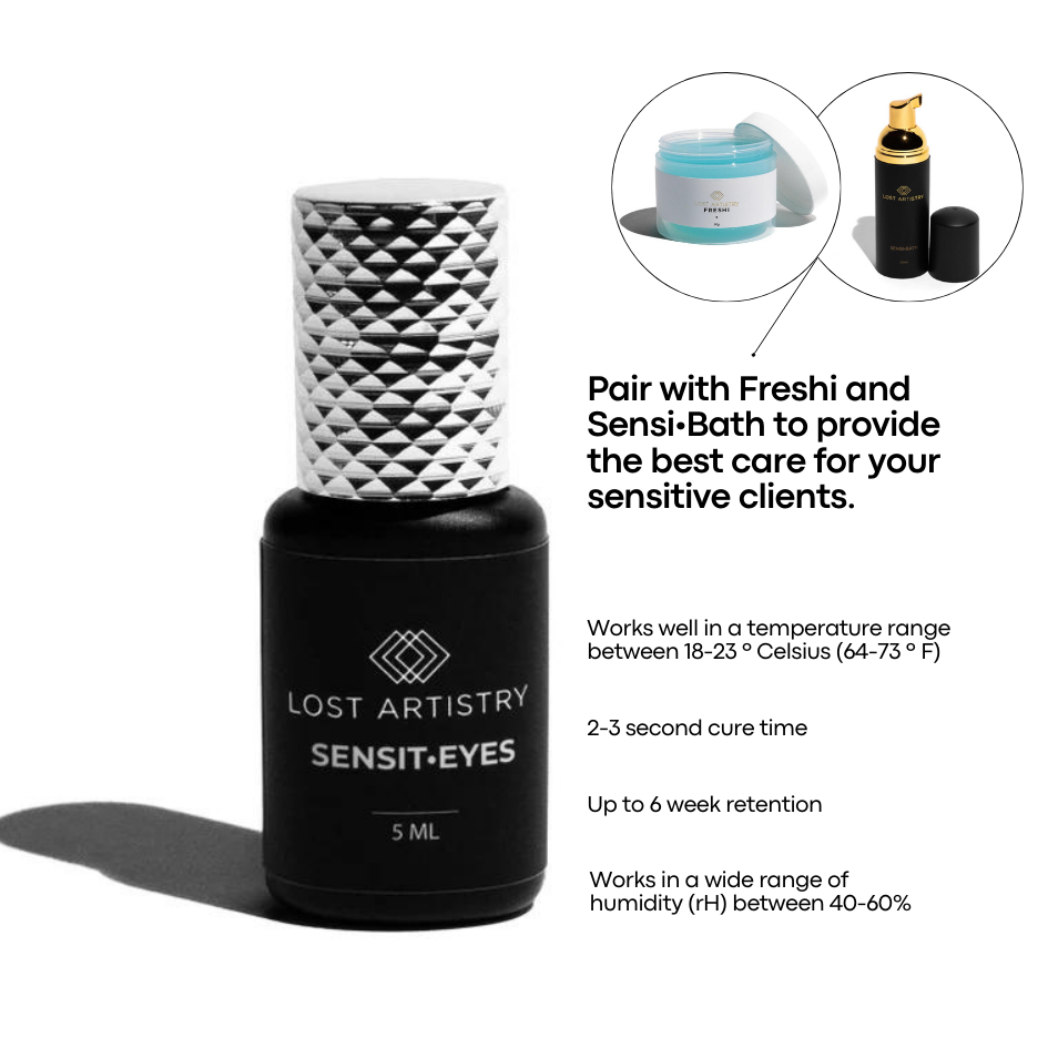 sensitive eyelash extension glue pairs great with freshi