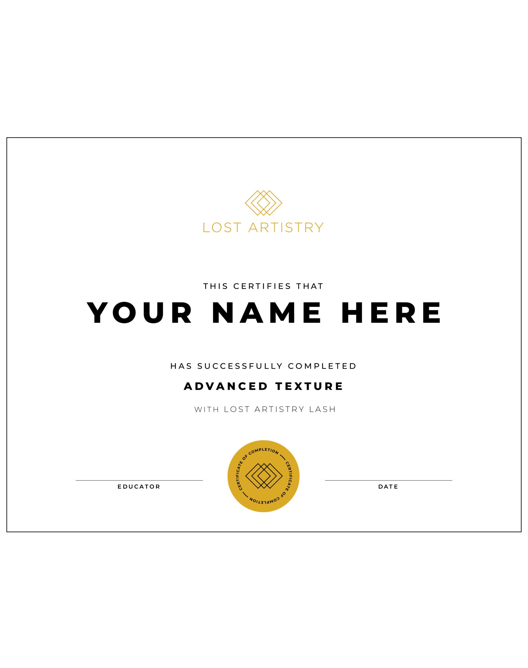 advanced texture online lash certification