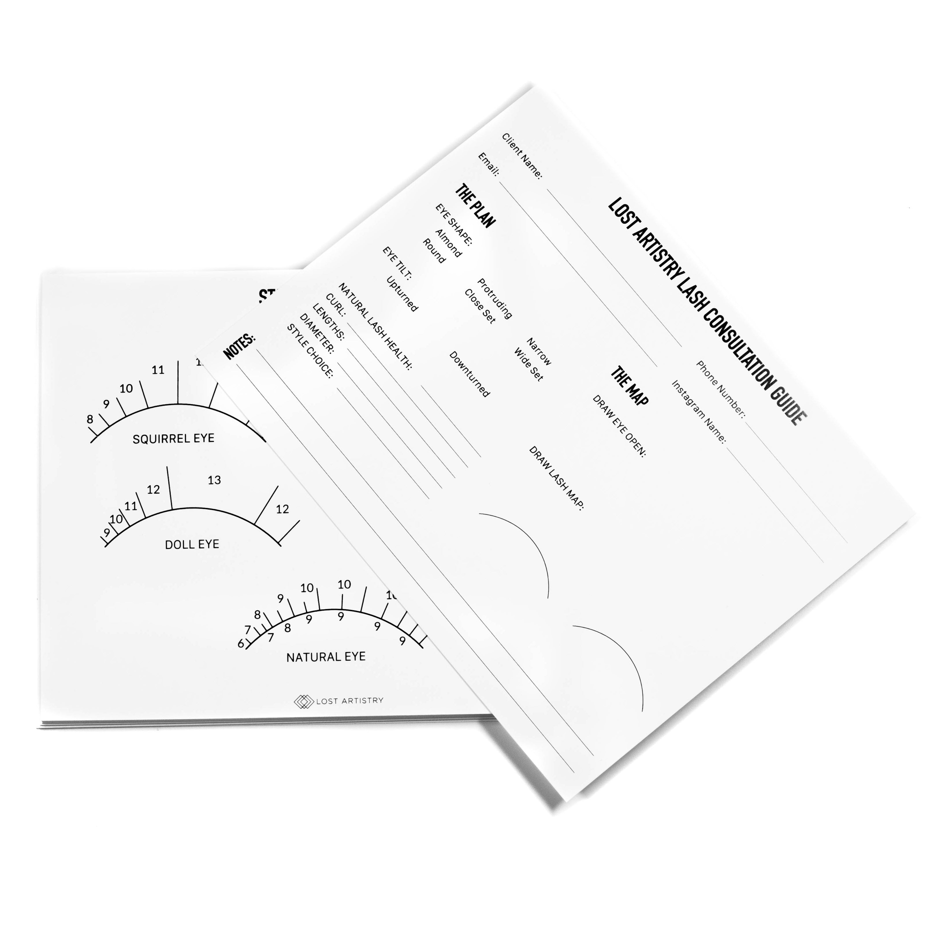 eyelash extension consultation note cards