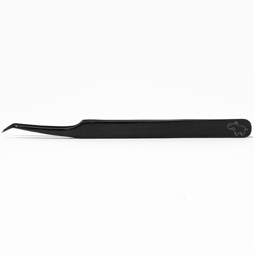 curved isolation tweezer for eyelash extension application