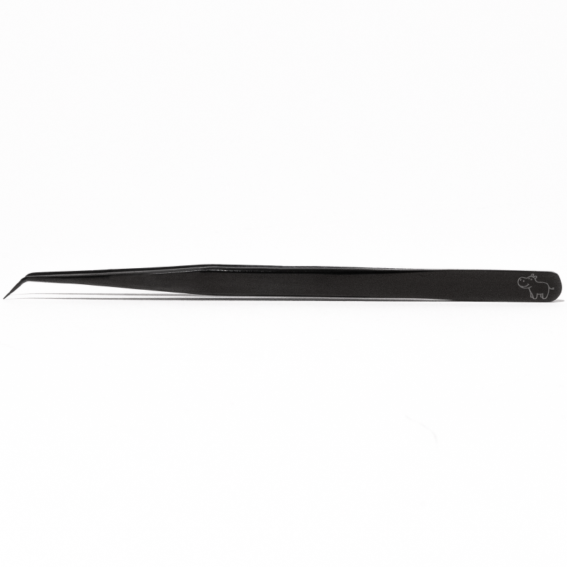 long curved isolation tweezer for eyelash extension application