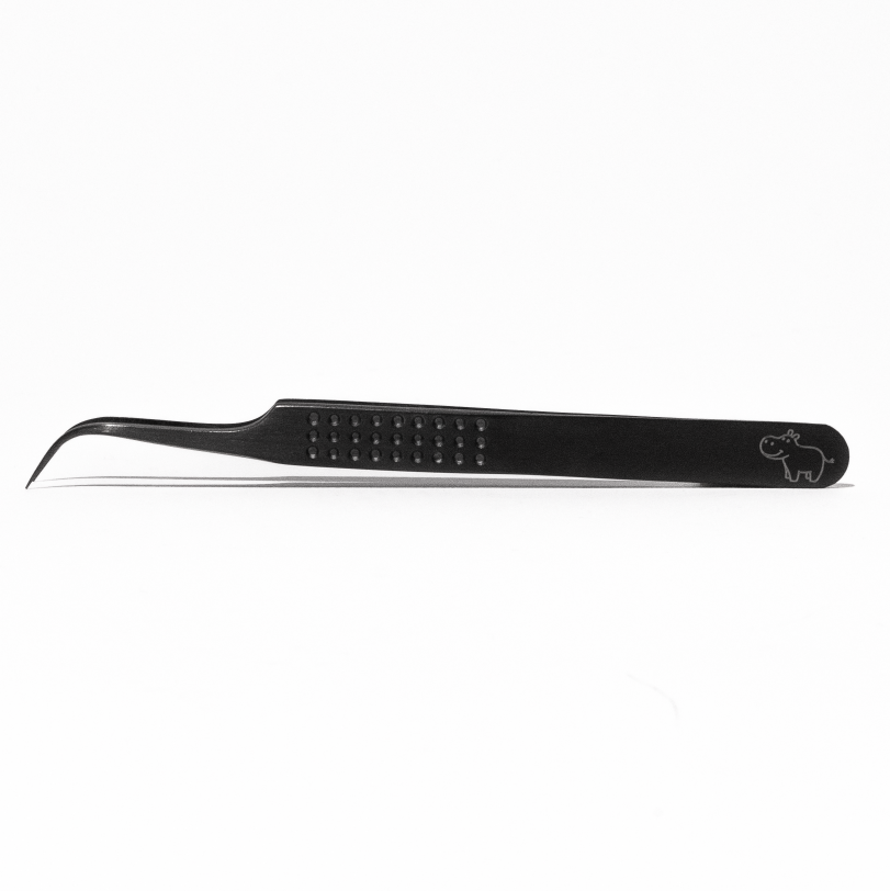 curved volume tweezer for eyelash extension application