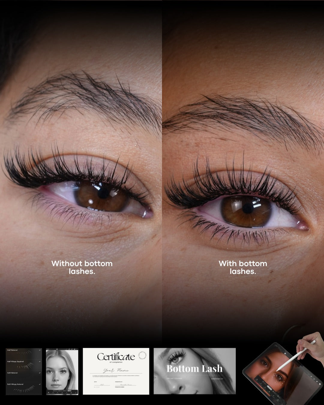 bottom lash before and after photos