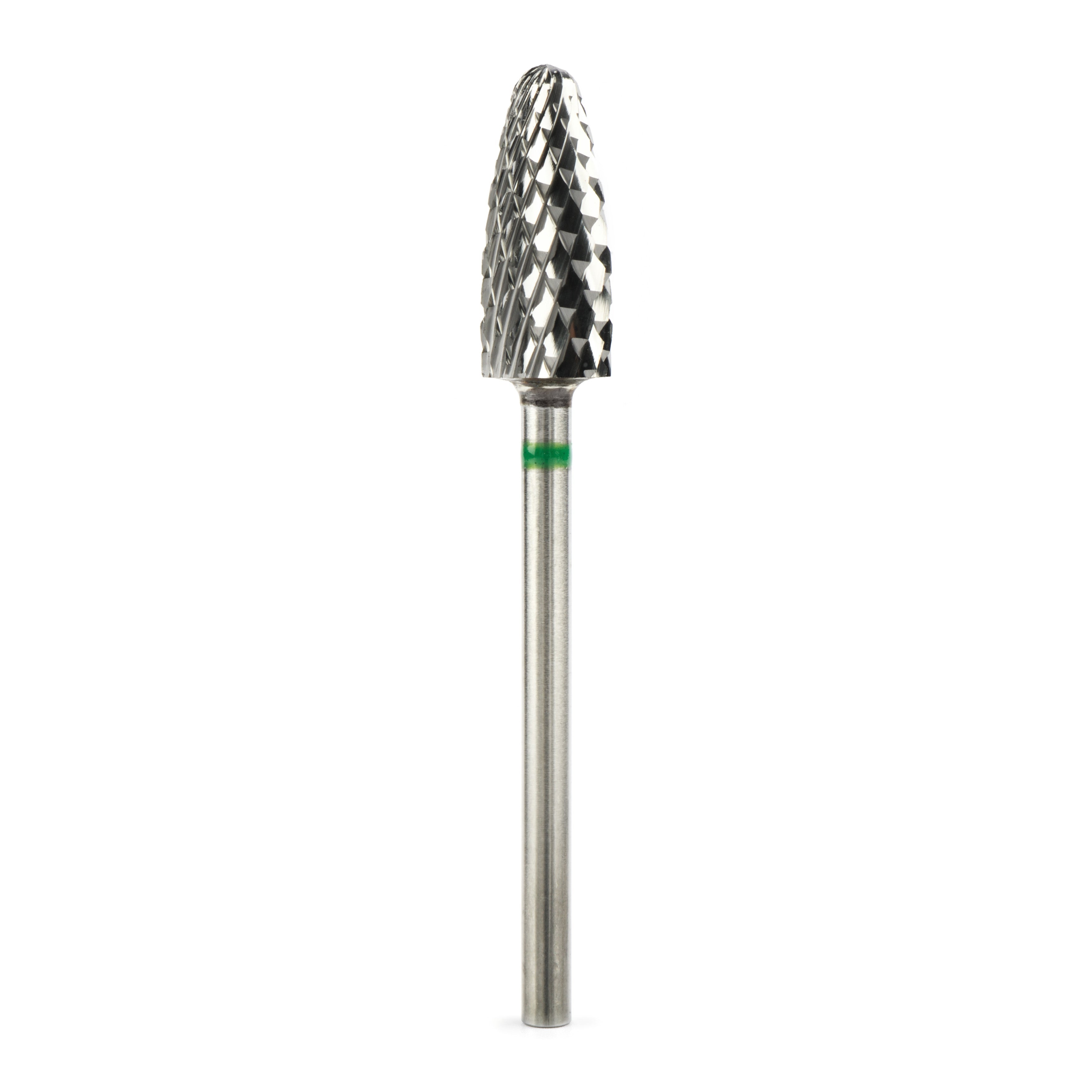 Nail drill bit with a textured surface on a white background