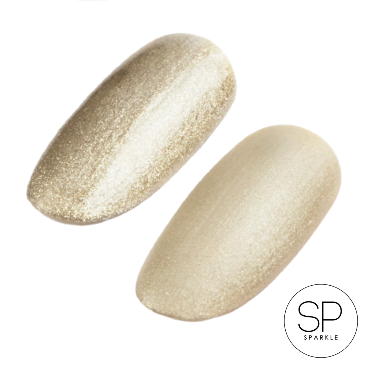 Two semi-sheer white nails on a white background with 'SS Semi-Sheer' label.