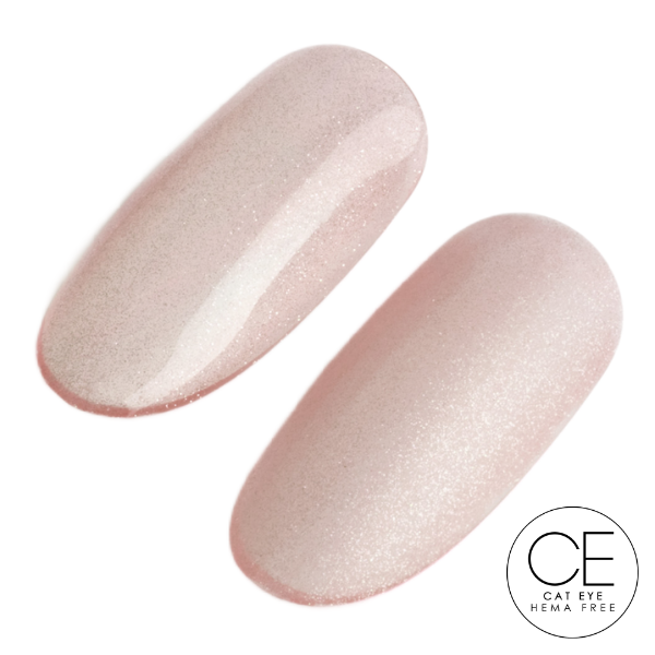Two pink nail polish samples on a white background with 'CE' logo.