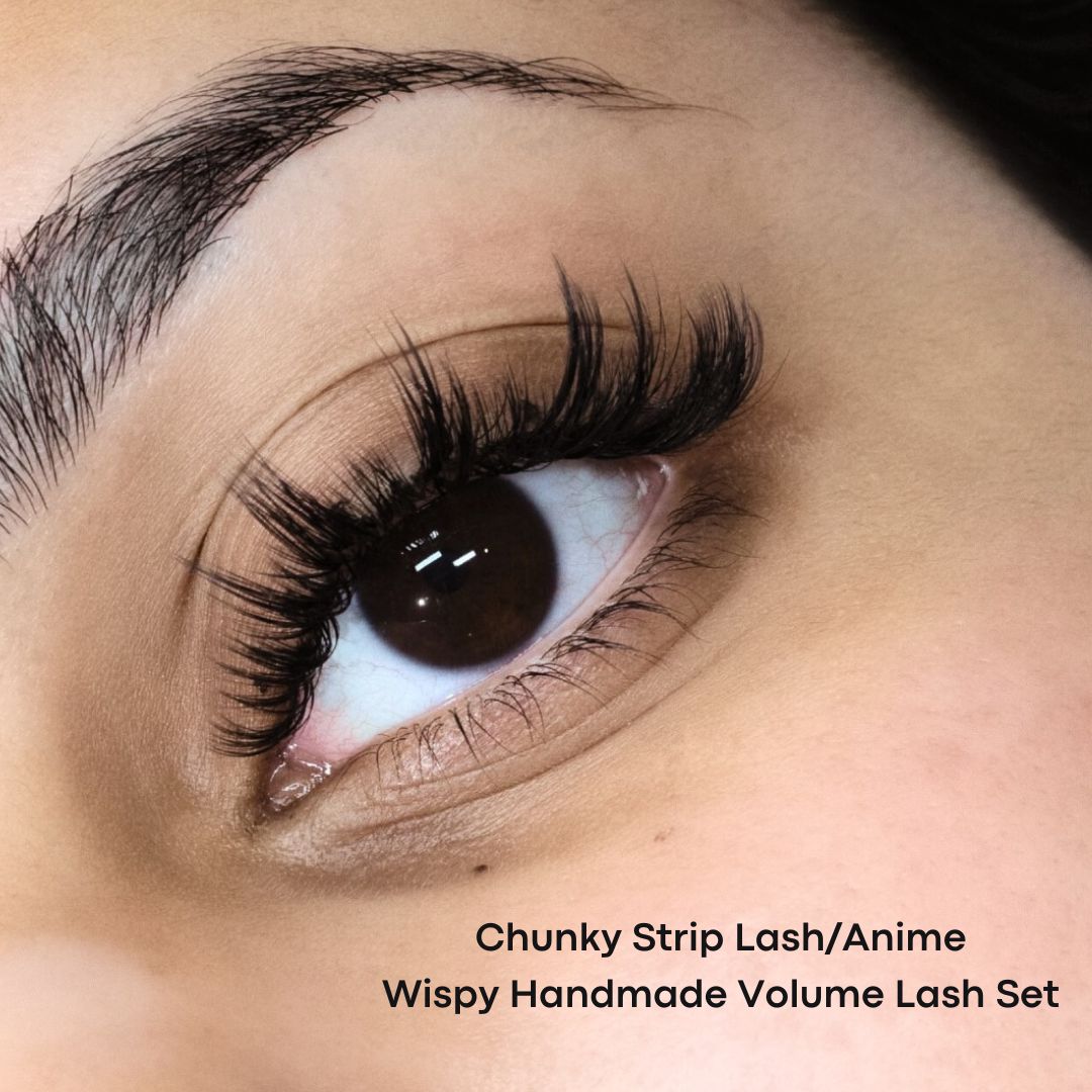 chunky strip lash anime wispy handmade volume lash set