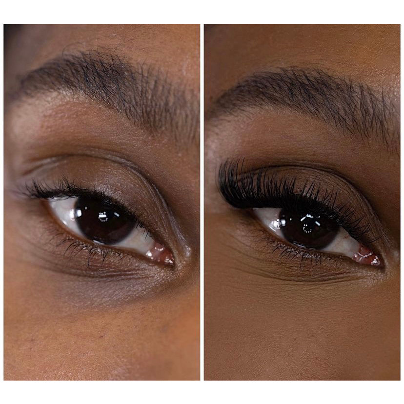 before and after of moderate cat eye diy lash extension set