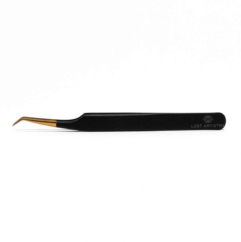 curved isolation tweezer for eyelash extension application